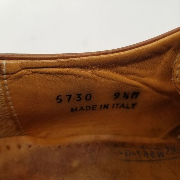 Mens Oxford shoes 9.5 Cole Haan Wooden Soles Brown Lace Up lacers Italy - Picture 5 of 14